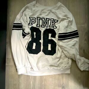 Pink collegiate pullover